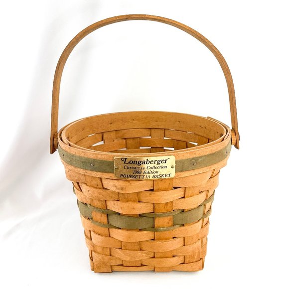 Vintage Longaberger Christmas Collection 1988 Edition Poinsettia Basket - Picture 1 of 8